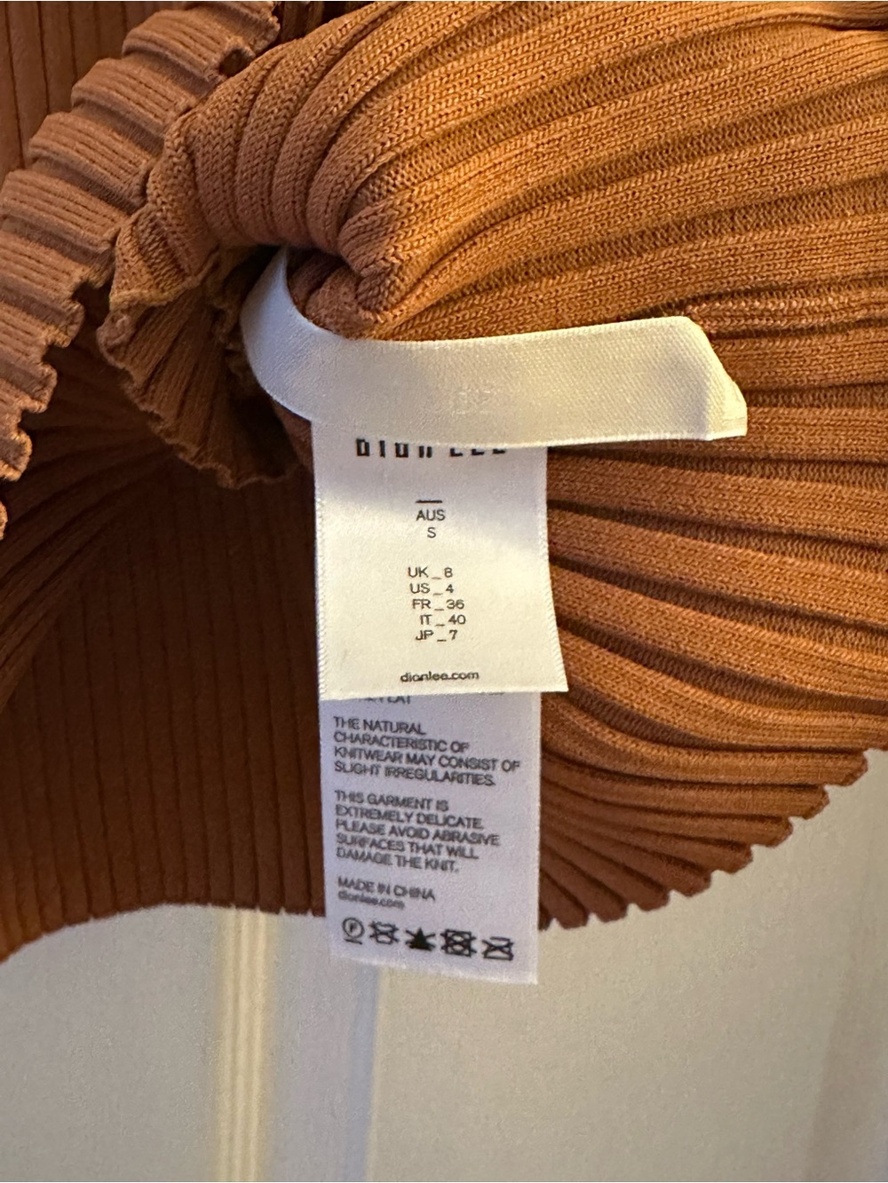 Dion Lee Rust Ribbed Cutout Tank Top - Picture 2 of 4